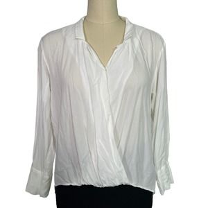 Velvet Heart Womens Blouse Long Sleeve Shirt, White Sz L